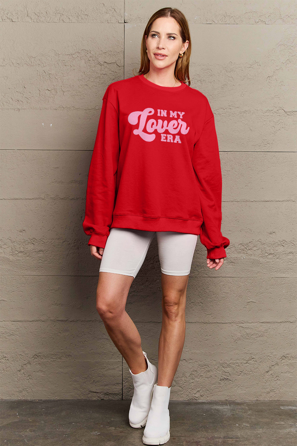 Simply Love Full Size IN MY LOVER ERA Round Neck Sweatshirt